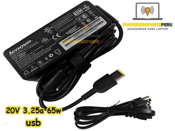 Cargador Para Portátil Lenovo Usb 20v 3.25 Original 